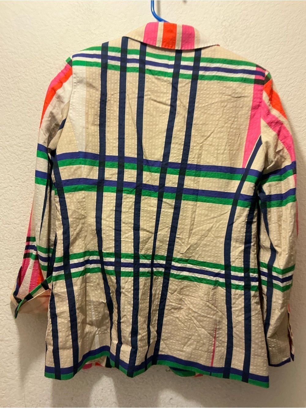 NWOT VILAGALLO plaid single breasted harlow blazer in herne size 38 - Picture 8 of 9